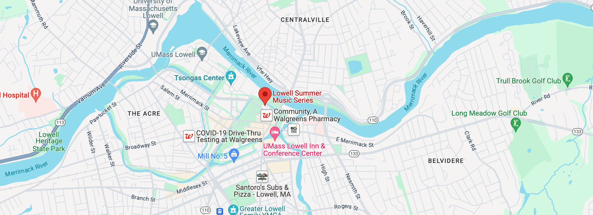 Map & Directions Lowell Summer Music Series